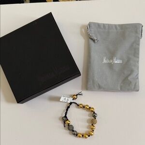 NWT Tai Gold and Silver Adjustable Beaded Bracelet